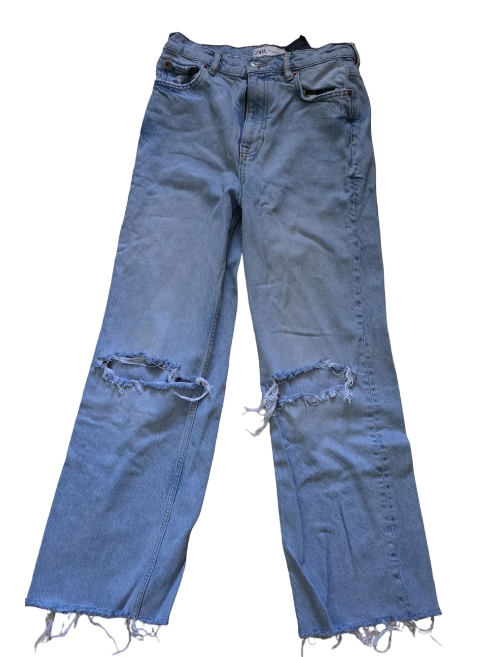 Zara Light Blue High-Rise Wide-Leg Jeans - Picture 5 of 5